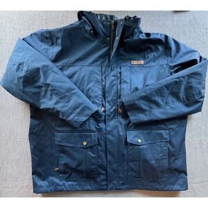 Columbia Mens Jacket Coat 4XL Blue Interchange Omni Heat Pockets Warm Outdoors